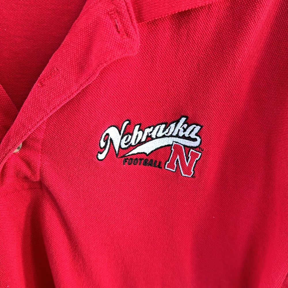 Men's Nebraska Cornhuskers Football Red Polo Shirt - Picture 2 of 4